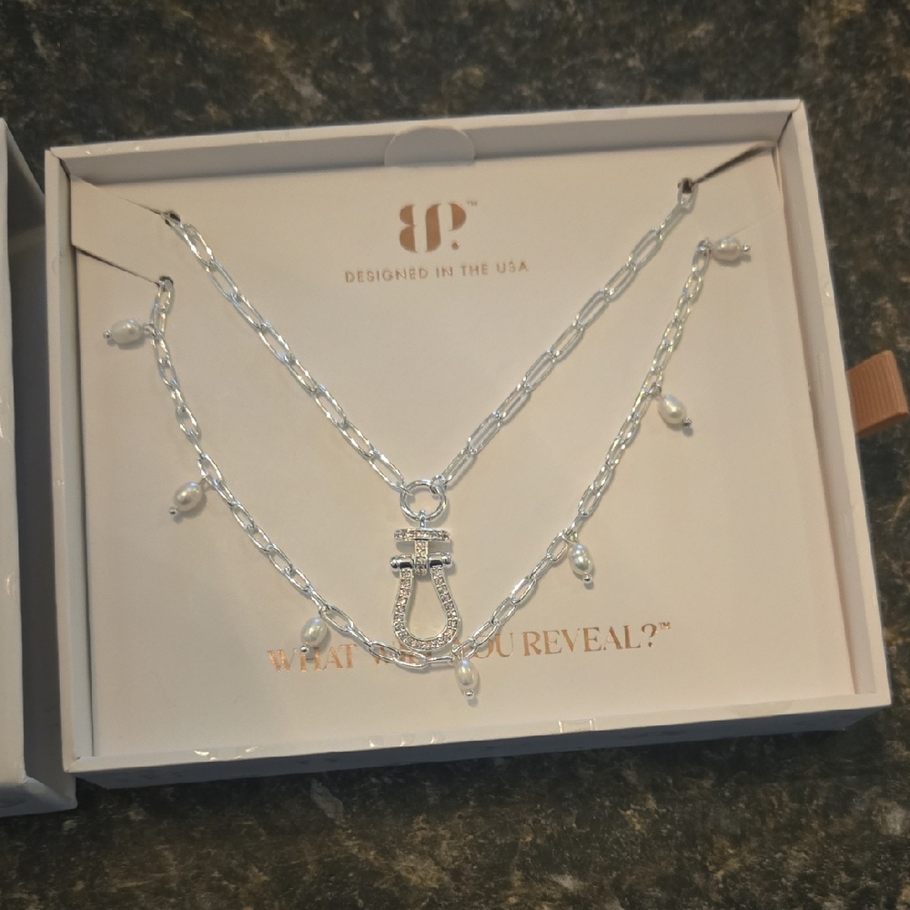 Bomb Parry Luxe Layers Evermore Necklaces Pearls And Diamond CZ 2 Necklaces